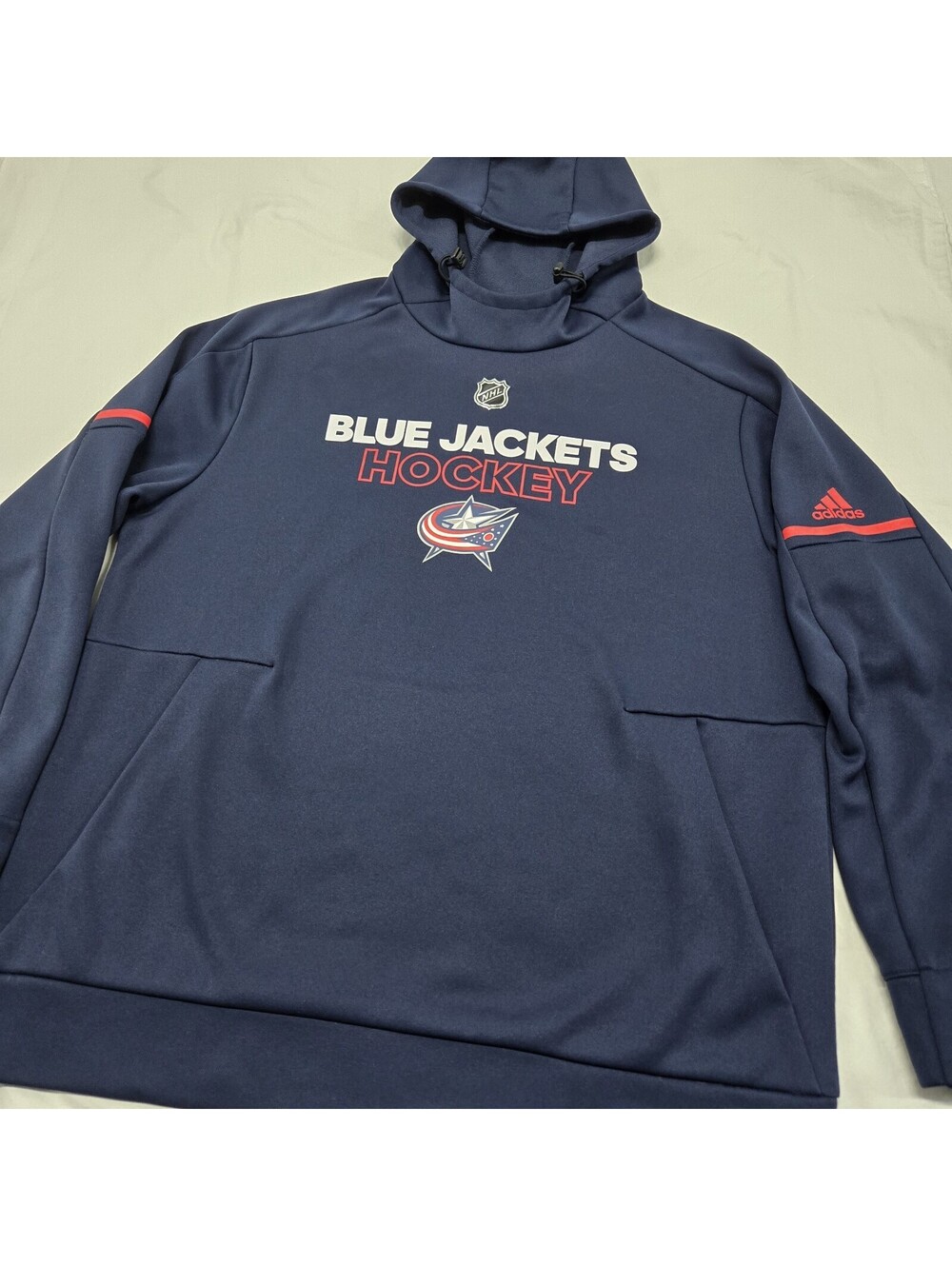EUC Size XL Adidas Columbus Blue Jackets Hoodie Graphic Pullover Sweatshirt NHL